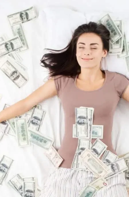 Illustration of a laptop running automated tools while a person sleeps peacefully, representing passive income through smart automation