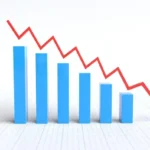 blog analytics with red arrow dropping
