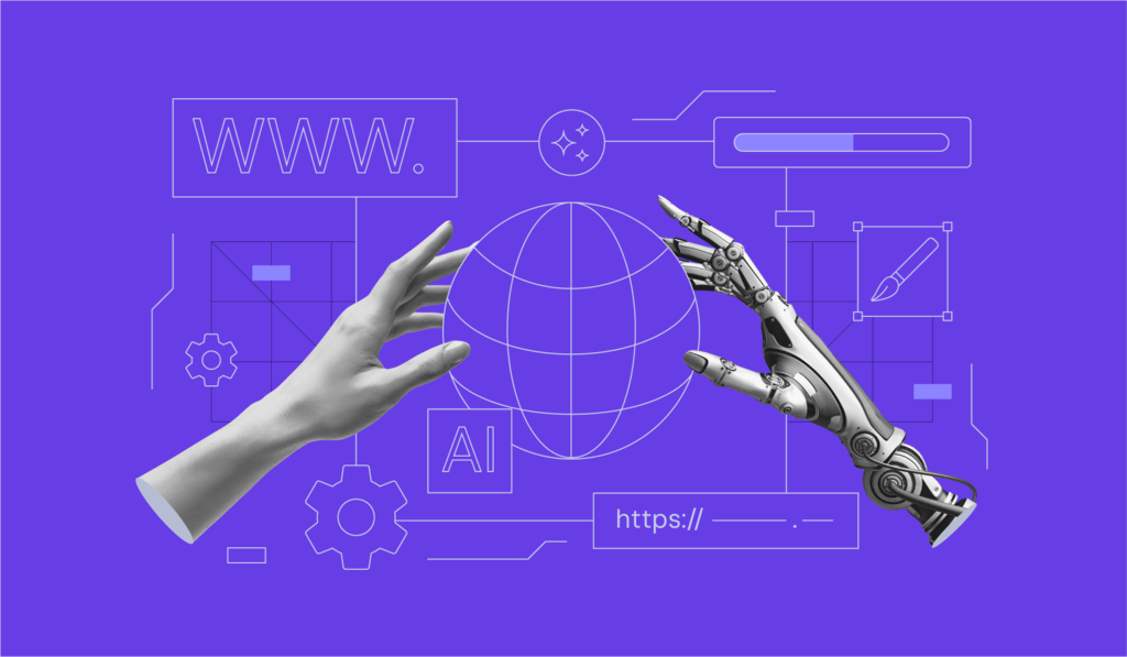 Screenshot collage of top AI website builders in 2025 with no-code interfaces and drag-and-drop tools