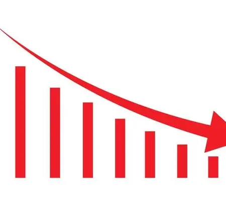 website analytics with red downward arrow