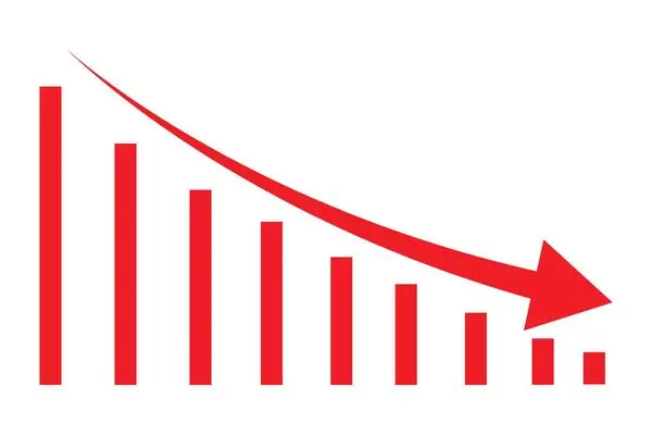 website analytics with red downward arrow